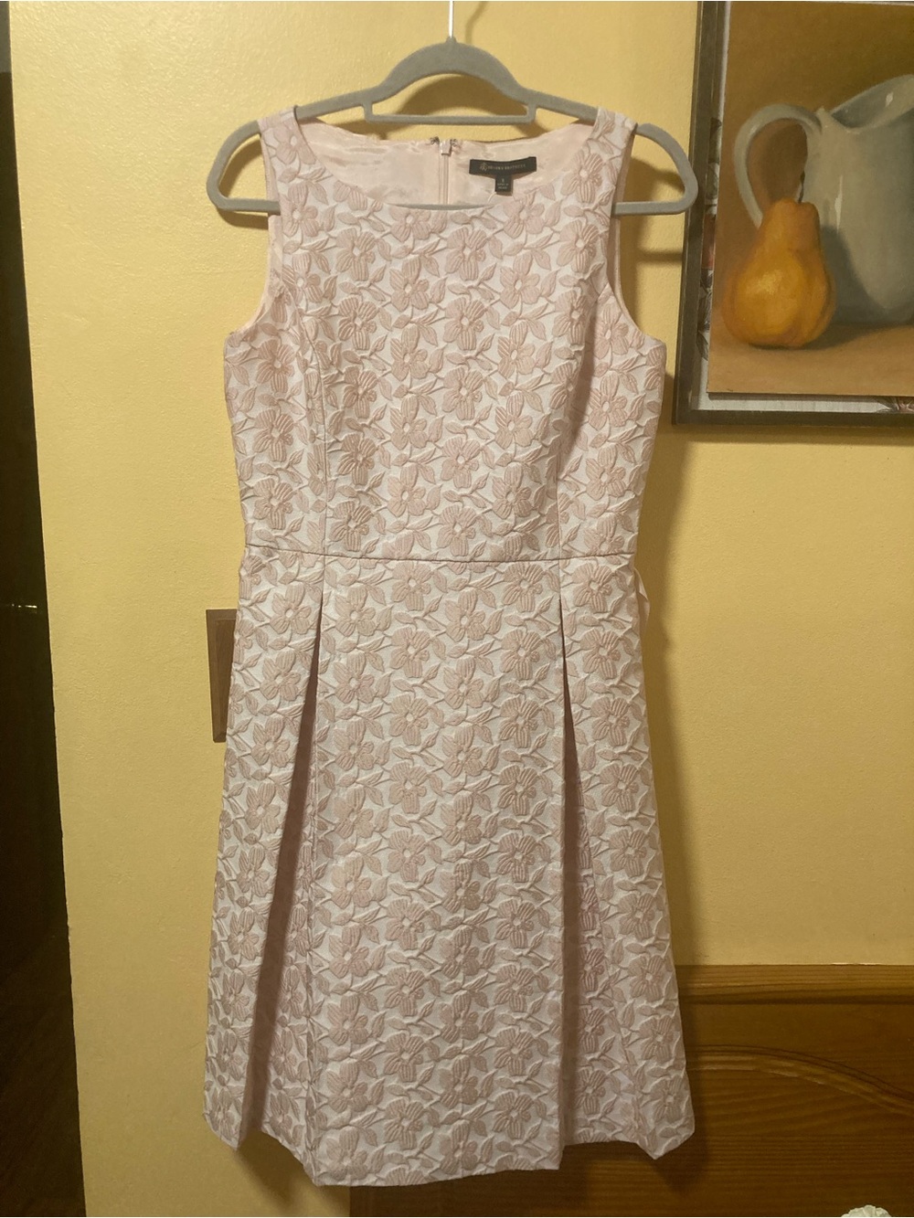 Brooks Brothers Blush Floral Jacquard Sleeveless Dress